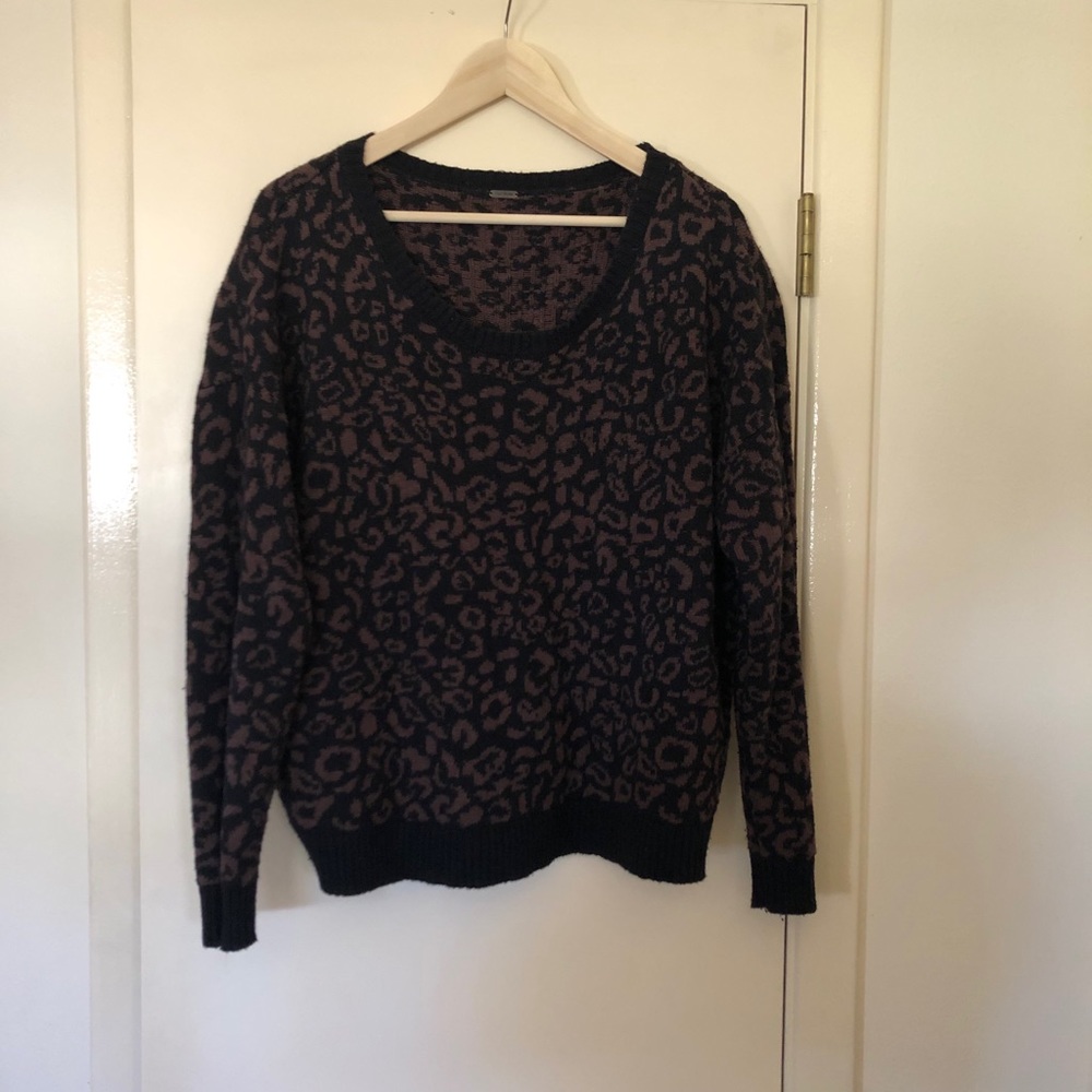 Free People oversized leopard sweater